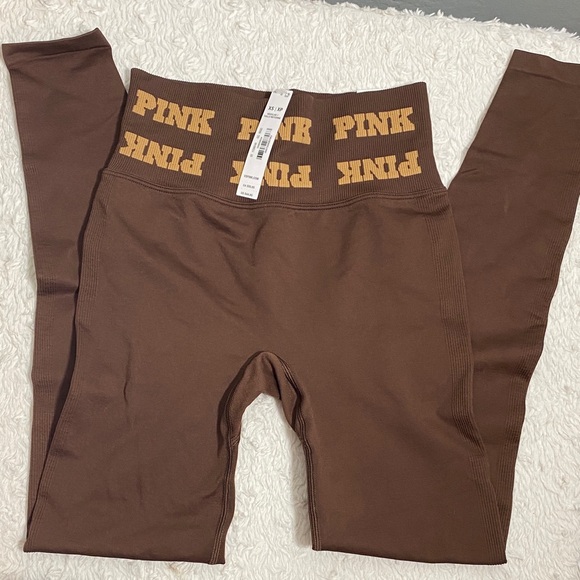PINK Victoria's Secret Pants - PINK Victoria's Secret Chocolate Brown Leggings NWT